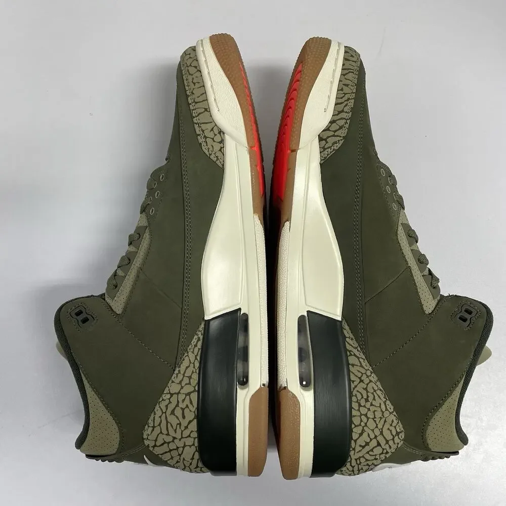 Air Jordan 3 Retro Family Affair DN3707 202 Size 12 Army Green Gum Bottom Olive